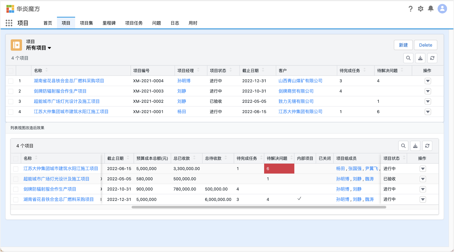 列表页面